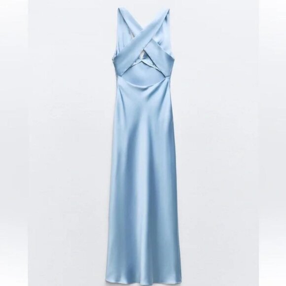 ★ZARA★ SATIN MIDI DRESS WITH BELT SATIN MIDI DRESS WITH BELT - Dark olive | ZARA United States